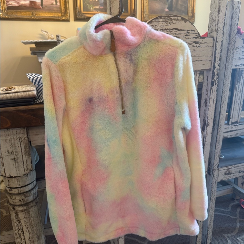 Colorful Tie-Dye Fleece Hoodie